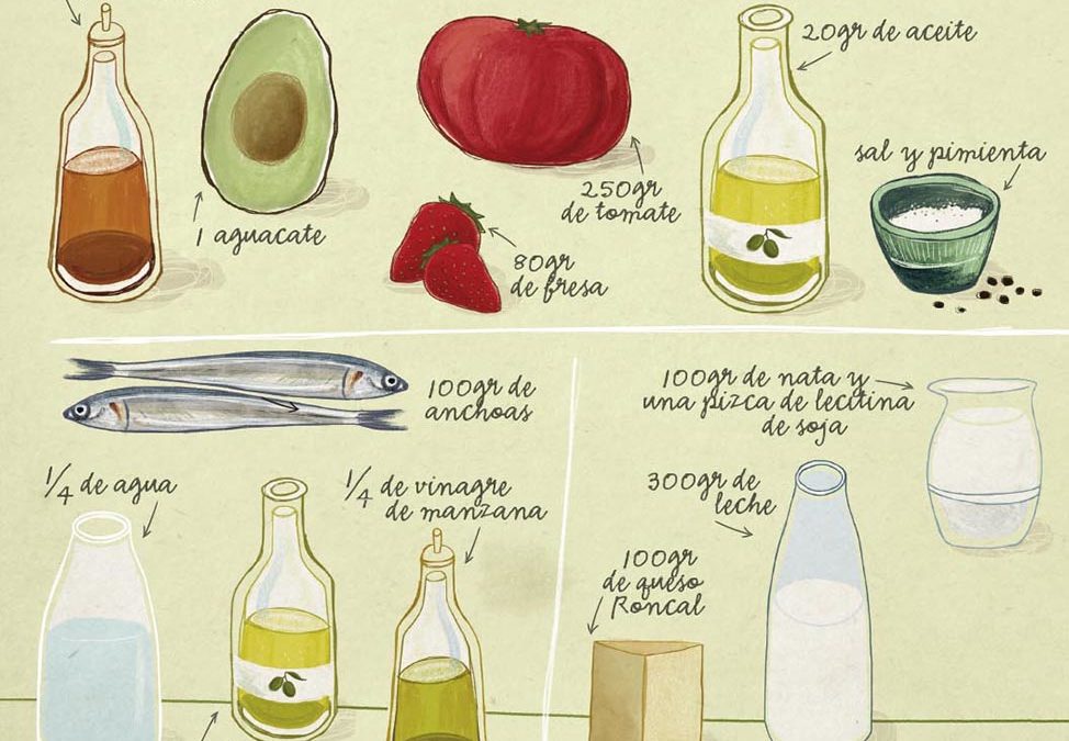 TOMATE CON QUESO Y TOQUE DE AGUACATE CON CUADRADOS DE ANCHOA  – Lorenzo Pedreño – Restaurante la Bella Época